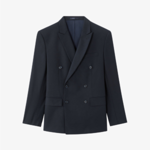 Blazer cruzado de corte regular - azul-marinho