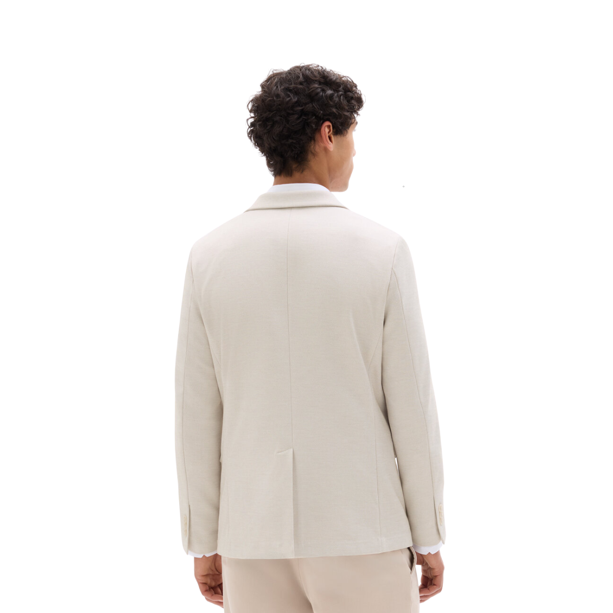 Blazer slim de malha - bege - Image 3