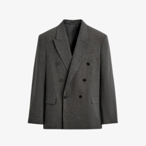 Blazer cruzado de fato com risca diplomática