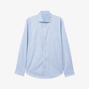 Camisa às riscas em algodão slim fit